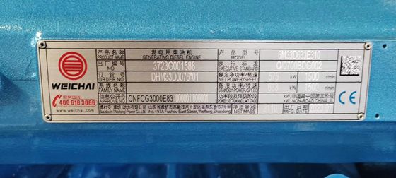 1 Fase/3 Fase 500KW Weichai Diesel Generator Set met draagbaar ontwerp ISO9001-certificering en luchtfilter